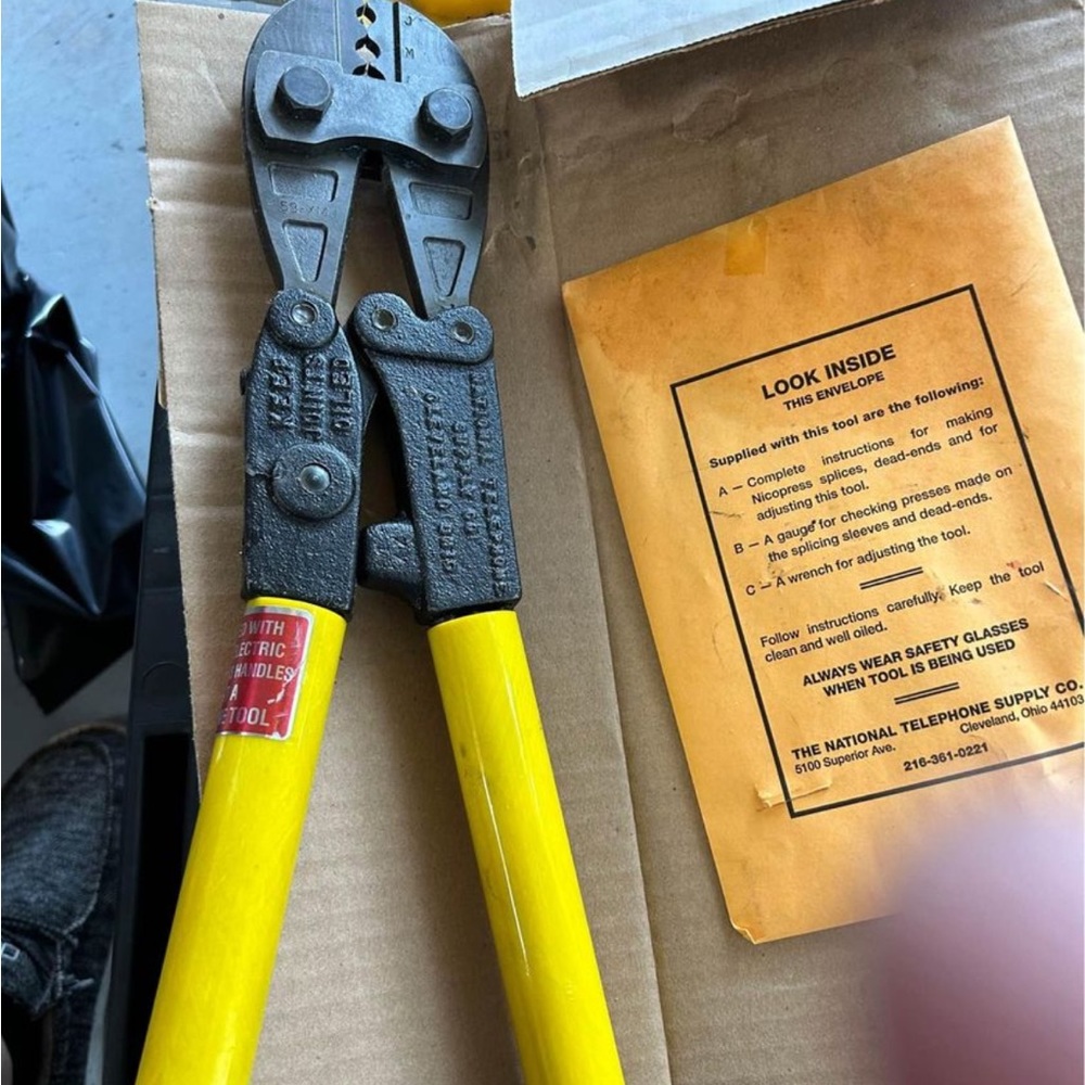 Nicopress 53-XMJ Crimpers - Fiberglass handle. 20 Brand for sale